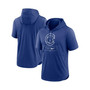 Men's Royal Chicago Cubs Logo Lockup Performance Short-Sleeved Pullover Hoodie