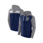 Men's Branded Heathered Navy, Heathered Gray Milwaukee Brewers Blown Away Full-Zip Hoodie
