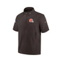 Men's Brown Cleveland Browns Sideline Coach Short Sleeve Hoodie Quarter-Zip Jacket