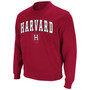 Men's Crimson Harvard Crimson Team Arch Logo Tackle Twill Pullover Sweatshirt