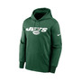 Men's Green New York Jets Fan Gear Wordmark Performance Pullover Hoodie