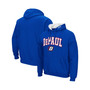 Men's Royal DePaul Blue Demons Arch and Logo Pullover Hoodie