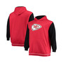 Men's Red, Black Kansas City Chiefs Big and Tall Block Party Pullover Hoodie