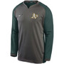 Men's Charcoal, Green Oakland Athletics Authentic Collection Thermal Crew Performance Pullover Sweatshirt