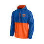 Men's Branded Blue, Orange New York Knicks Anorak Block Party Windbreaker Half-Zip Hoodie Jacket