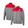Men's Gray, Scarlet Nebraska Huskers Putter Herringbone Full-Zip Jacket