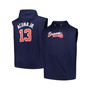 Men's Branded Ronald Acuna Jr. Navy Atlanta Braves Name and Number Muscle Big and Tall Tank Hoodie