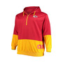 Men's Red, Gold-Tone Kansas City Chiefs Big and Tall Quarter-Zip Hoodie