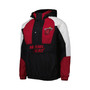 Men's Red Miami Heat Body Check Raglan Hoodie Half-Zip Jacket