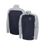 Men's Navy Dallas Cowboys Combine Authentic O-Line Raglan Half-Zip Jacket