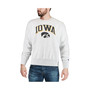 Men's Gray Iowa Hawkeyes Arch Over Logo Reverse Weave Pullover Sweatshirt