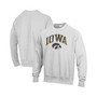 Men's Gray Iowa Hawkeyes Arch Over Logo Reverse Weave Pullover Sweatshirt