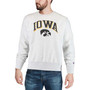 Men's Gray Iowa Hawkeyes Arch Over Logo Reverse Weave Pullover Sweatshirt