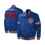Men's Royal Chicago Cubs Midfield Satin Full-Snap Varsity Jacket