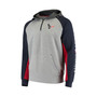 Men's Heathered Gray and Navy Houston Texans Color Block Quarter-Zip Pullover Hoodie
