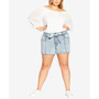 Plus Size Trendy Sweet Tie Denim Shorts