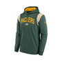 Men's Green Green Bay Packers Sideline Athletic Stack Performance Pullover Hoodie
