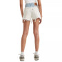 High-Waisted Distressed Cotton Mom Shorts