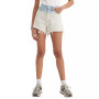High-Waisted Distressed Cotton Mom Shorts