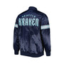 Men's Deep Sea Blue Seattle Kraken Pick and Roll Satin Full-Snap Varsity Jacket