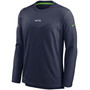 Men's College Navy Seattle Seahawks Sideline Team Performance Pullover Sweatshirt