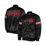 Men's Black Toronto Raptors Pick and Roll Satin Full-Snap Varsity Jacket