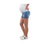 Maternity Denim Shorts with Fray Hem