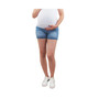 Maternity Denim Shorts with Fray Hem