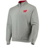 Men's Heathered Gray Wisconsin Badgers Tortugas Team Logo Quarter-Zip Jacket