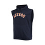 Men's Navy Houston Astros Jersey Big and Tall Muscle Sleeveless Pullover Hoodie