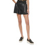Women's Faux-Leather Pleated Logo-Belt Shorts