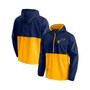Men's Branded Navy, Gold Utah Jazz Anorak Block Party Windbreaker Half-Zip Hoodie Jacket
