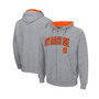 Men's Heathered Gray Syracuse Orange Arch and Logo 3.0 Full-Zip Hoodie