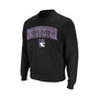 Men's Black Northwestern Wildcats Arch & Logo Crew Neck Sweatshirt