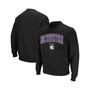Men's Black Northwestern Wildcats Arch & Logo Crew Neck Sweatshirt