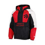 Men's Red Toronto Raptors Body Check Raglan Hoodie Half-Zip Jacket