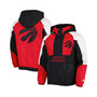 Men's Red Toronto Raptors Body Check Raglan Hoodie Half-Zip Jacket