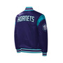 Men's Purple Charlotte Hornets Force Play Satin Full-Snap Varsity Jacket