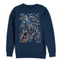 Marvel Men's Avengers Endgame Glowing Logo Group Poster, Crewneck Fleece