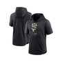 Men's Black San Francisco Giants Logo Lockup Performance Short-Sleeved Pullover Hoodie