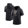 Men's Black San Francisco Giants Logo Lockup Performance Short-Sleeved Pullover Hoodie