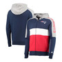 Men's Navy, Red New England Patriots Playoffs Color Block Full-Zip Hoodie