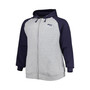 Men's Heather Gray Seattle Seahawks Big and Tall Fleece Raglan Full-Zip Hoodie Jacket