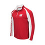 Men's Heathered Red Wisconsin Badgers The J. Peterman Quarter-Zip Pullover Jacket