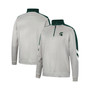Men's Gray, Green Michigan State Spartans Bushwood Fleece Quarter-Zip Jacket