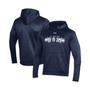 Men's Navy Howard Bison Logo Stripe Fleece Pullover Hoodie