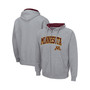 Men's Heathered Gray Minnesota Golden Gophers Arch and Logo 3.0 Full-Zip Hoodie