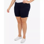 Plus Size Essentials Solid Color Tech Stretch Shorts with Elastic Waistband