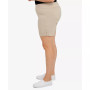 Plus Size Essentials Solid Color Tech Stretch Shorts with Elastic Waistband