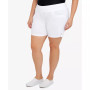Plus Size Essentials Solid Color Tech Stretch Shorts with Elastic Waistband